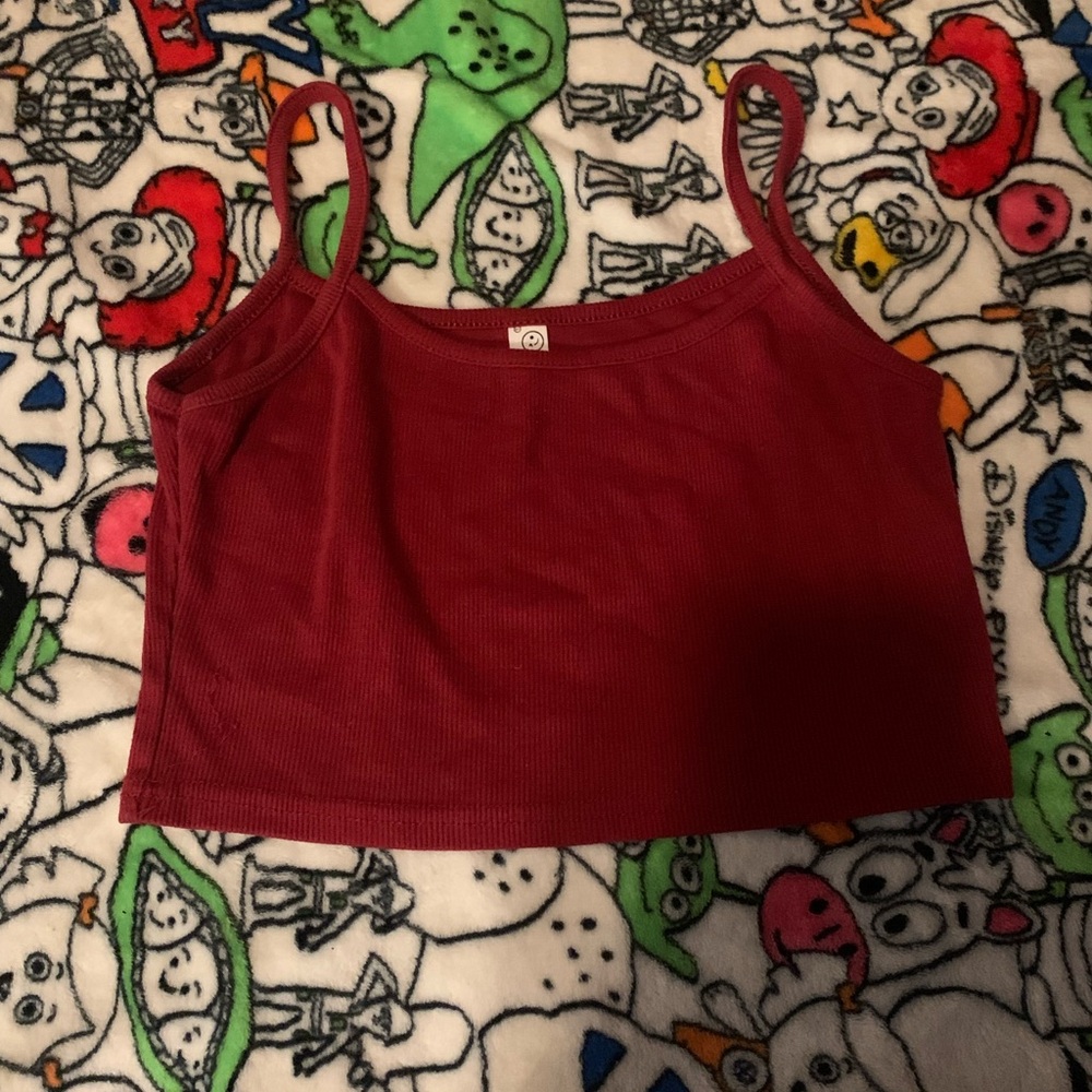 Womens Burgundy maroon tank top crop top tube top brandy Melville look alike